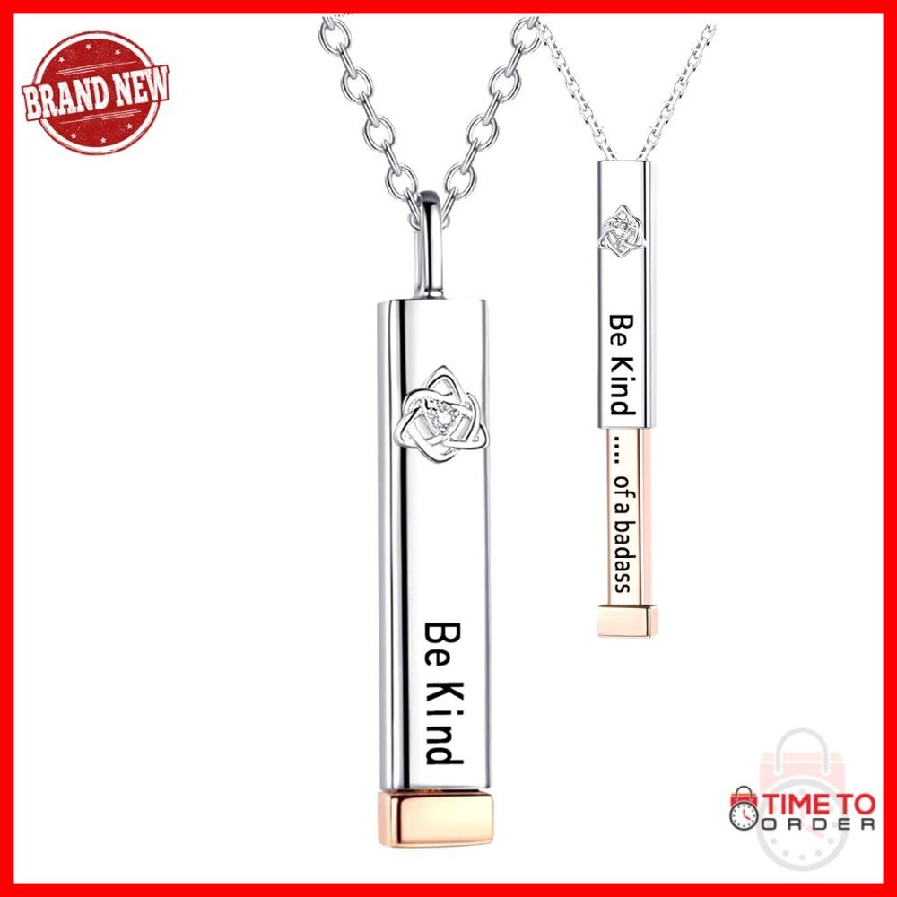 Sterling Silver Hidden Message Pendant Necklace, 18" Chain, Friendship Gift